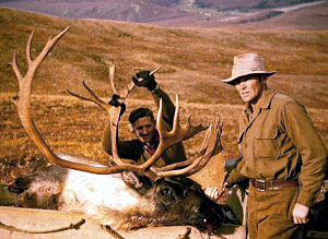 Photo of Elton and Bob Buzby with caribou